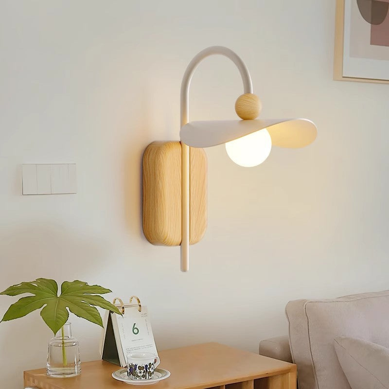 Curved Pole Round Globe Wall Lamp