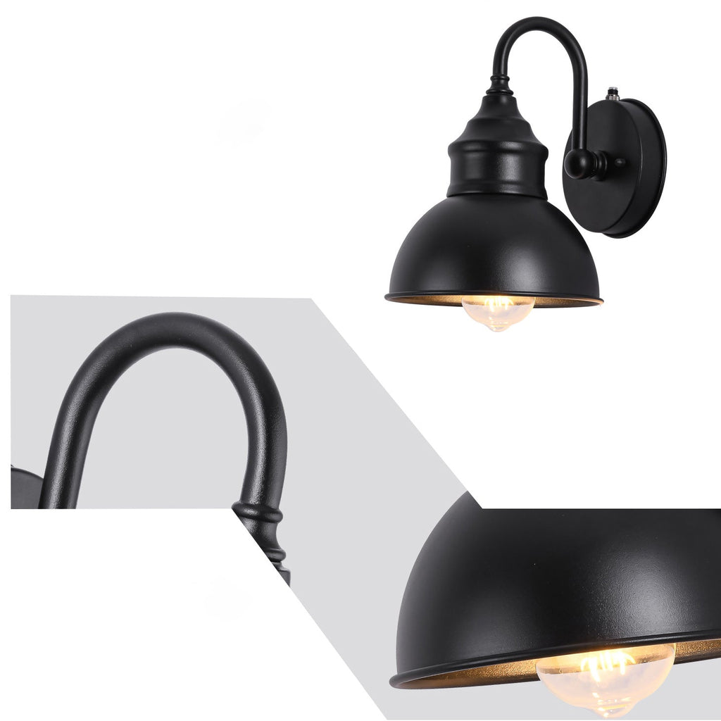 Round Curved Pole Iron Outdoor Light