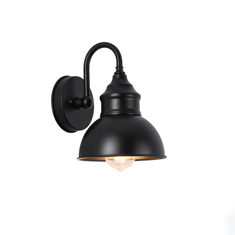 Round Curved Pole Iron Outdoor Light