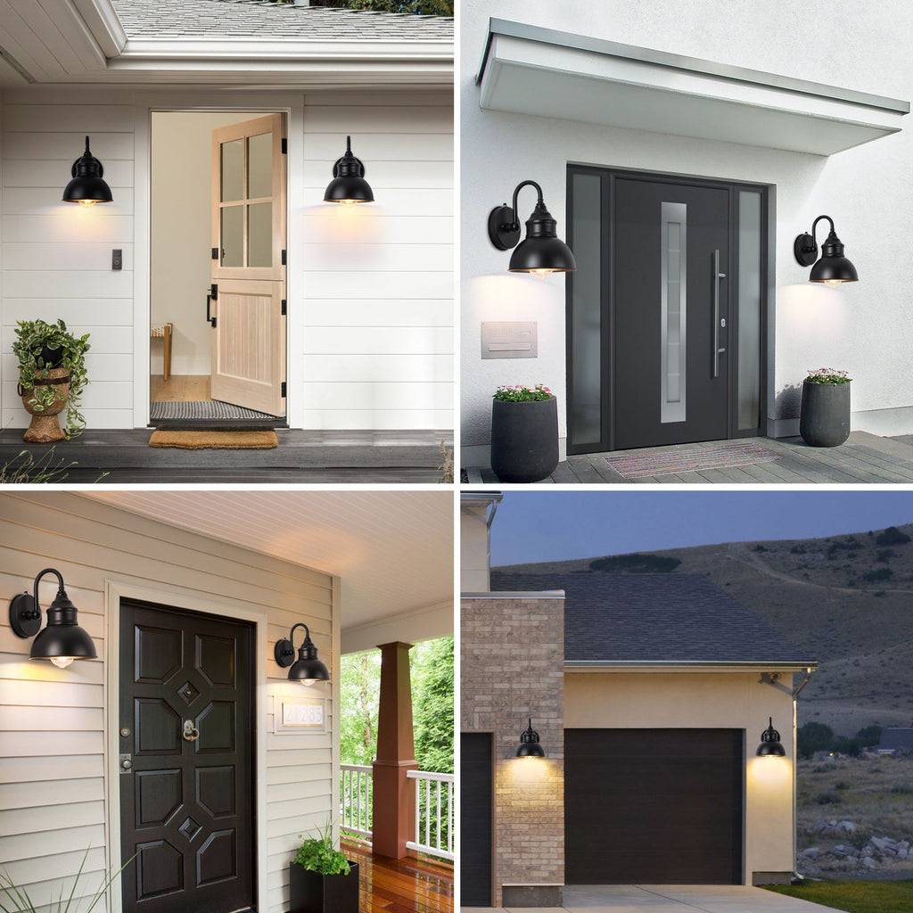 Round Curved Pole Iron Outdoor Light