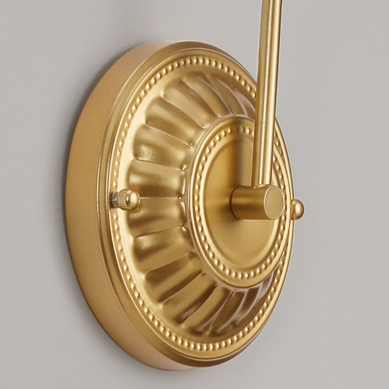Curved Pole Round Flower Wall Lamp