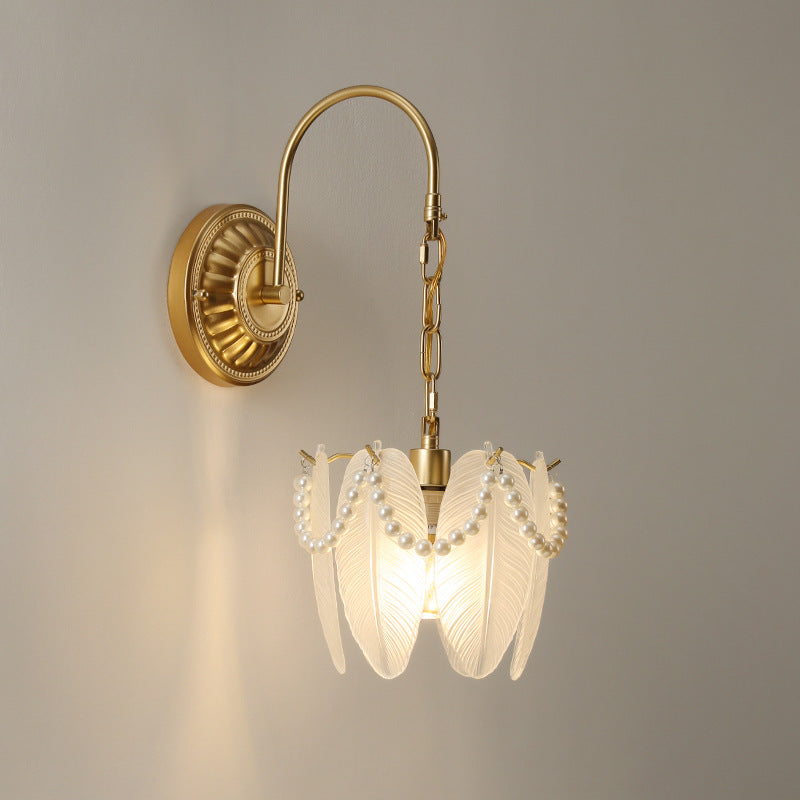 Curved Pole Round Flower Wall Lamp