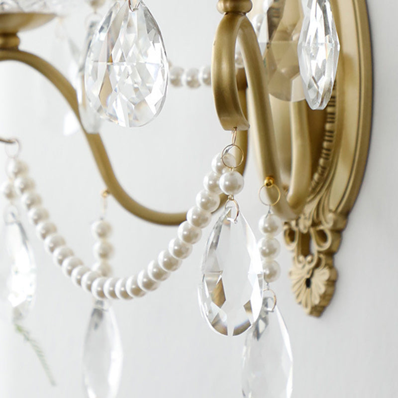 Curved Pole Candelabra Carved 2-Light Wall Lamp