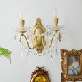 Curved Pole Candelabra Carved 2-Light Wall Lamp