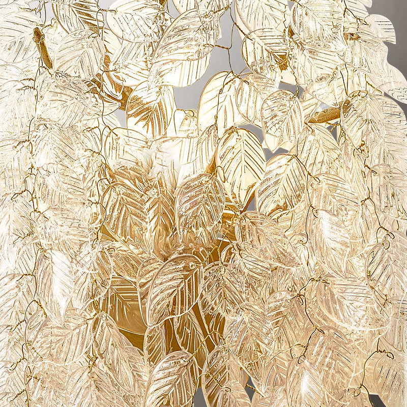 Leaf Copper Frame Glass Wall Lamp