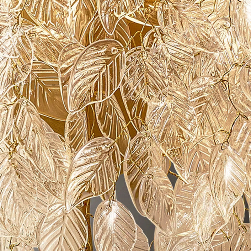 Leaf Copper Frame Glass Wall Lamp