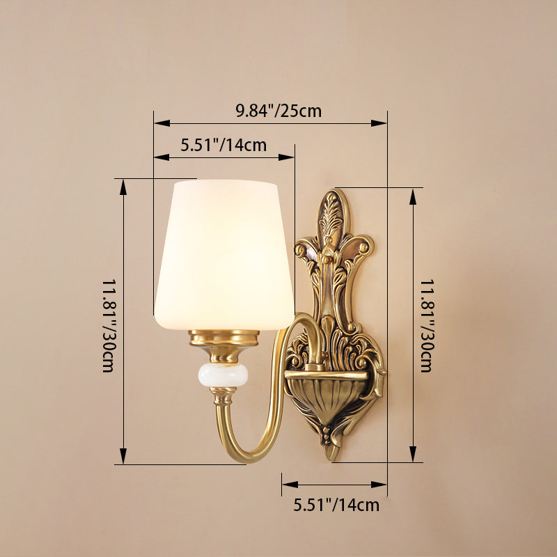 Round Cup Shape Curved Wall Lamp