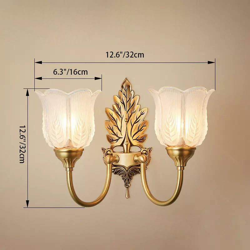 Curved Pole Carved Round Wall Lamp