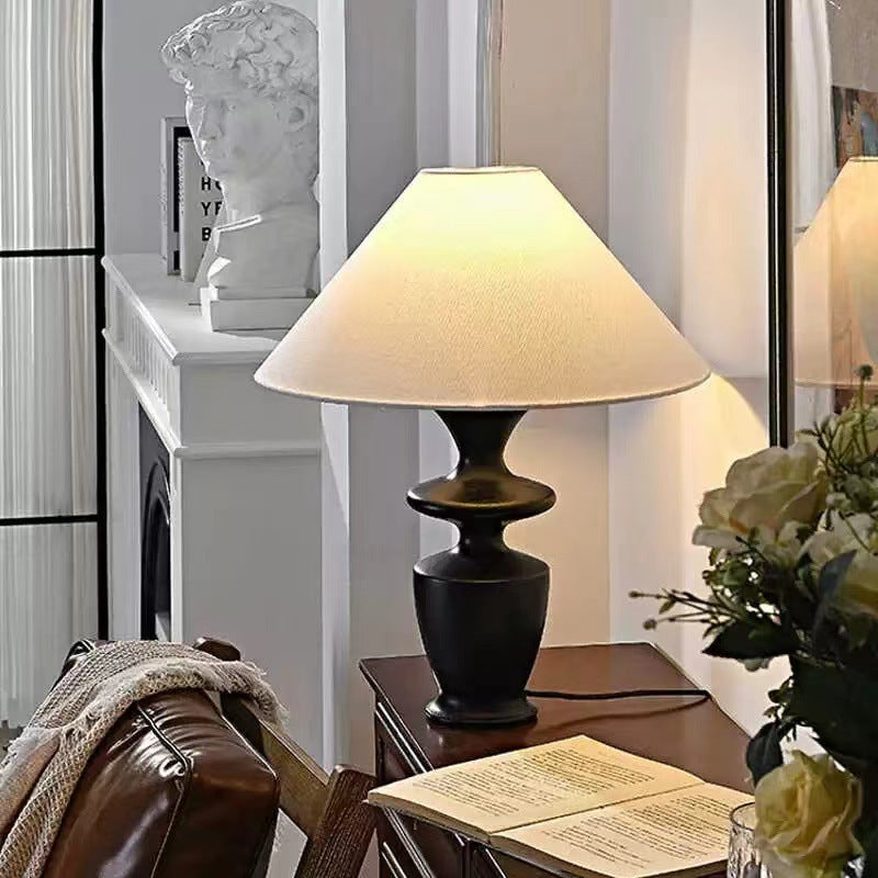 Defender Trapezoidal Fabric Wood Table Lamp