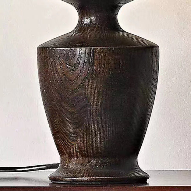 Defender Trapezoidal Fabric Wood Table Lamp