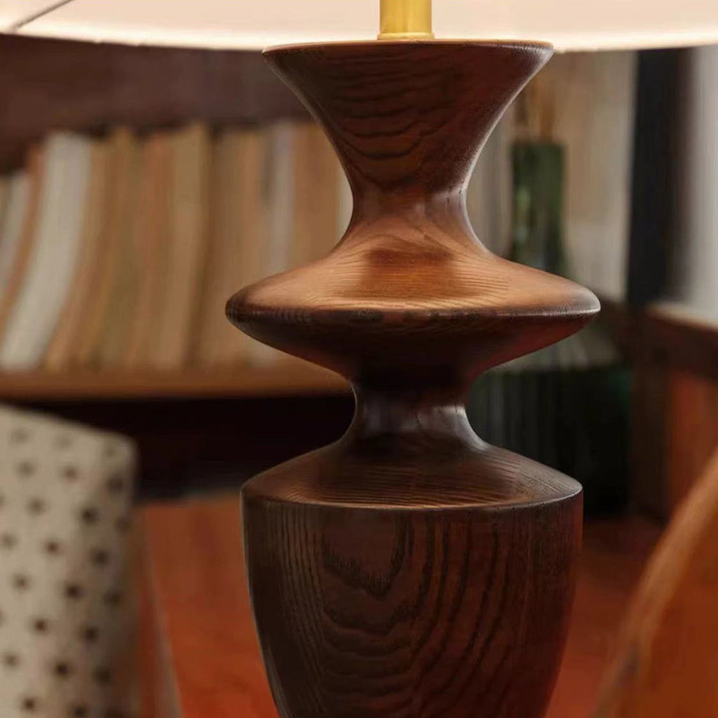 Defender Trapezoidal Fabric Wood Table Lamp