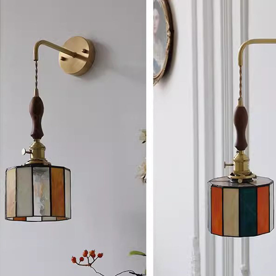 Round Trapezoidal Polygonal Brass Wall Lamp