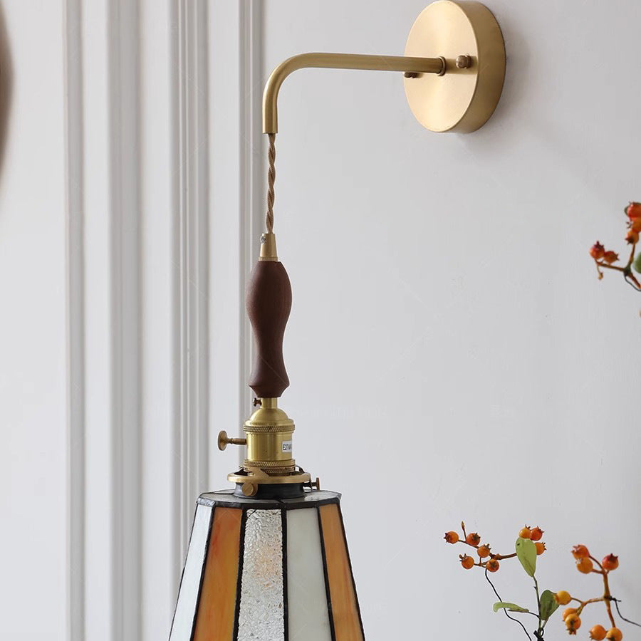 Round Trapezoidal Polygonal Brass Wall Lamp