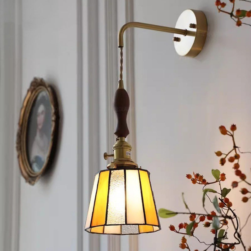 Round Trapezoidal Polygonal Brass Wall Lamp