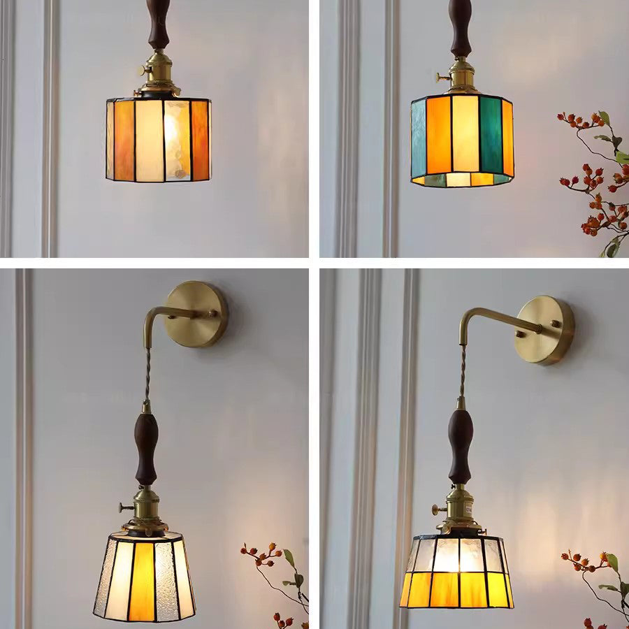 Round Trapezoidal Polygonal Brass Wall Lamp