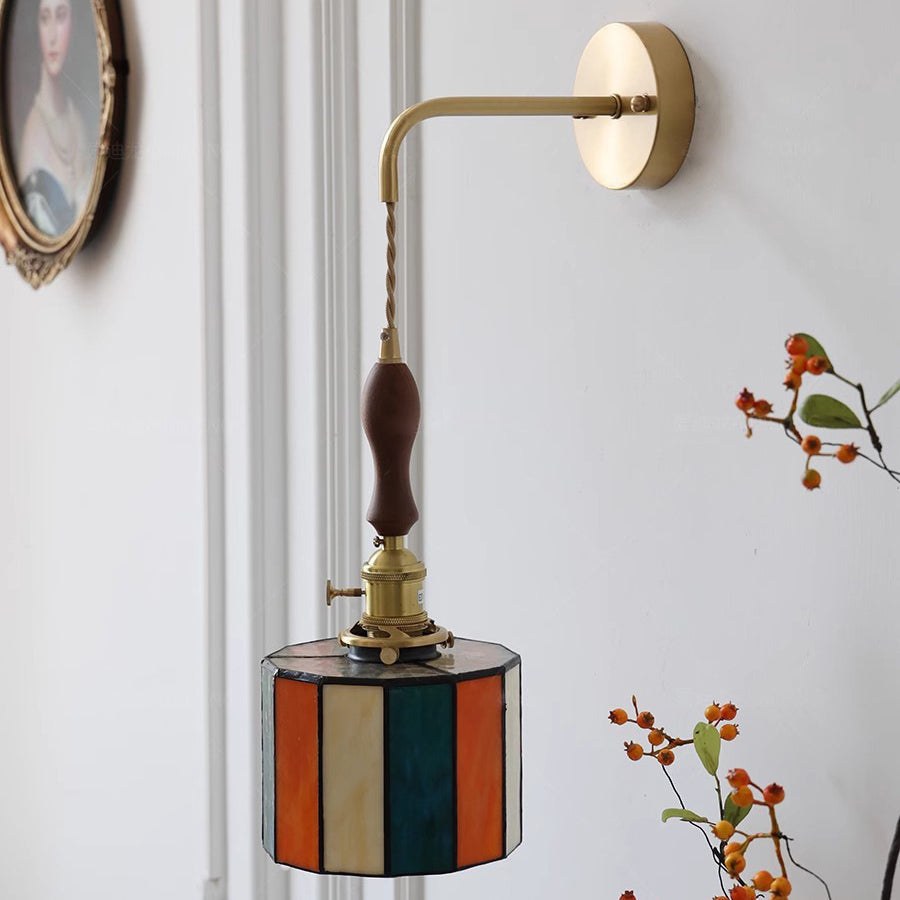 Round Trapezoidal Polygonal Brass Wall Lamp