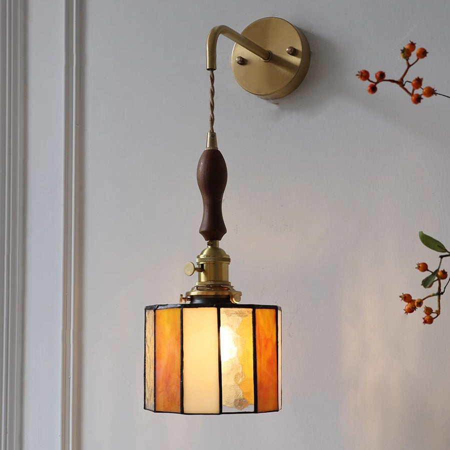 Round Trapezoidal Polygonal Brass Wall Lamp