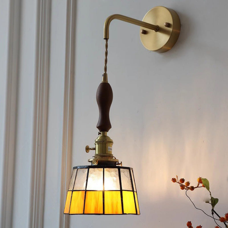 Round Trapezoidal Polygonal Brass Wall Lamp