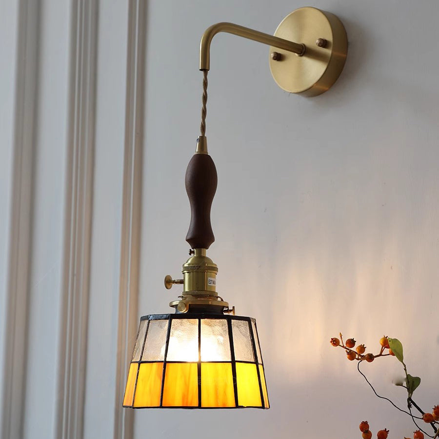 Round Trapezoidal Polygonal Brass Wall Lamp