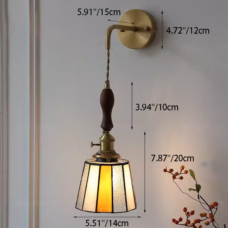 Round Trapezoidal Polygonal Brass Wall Lamp