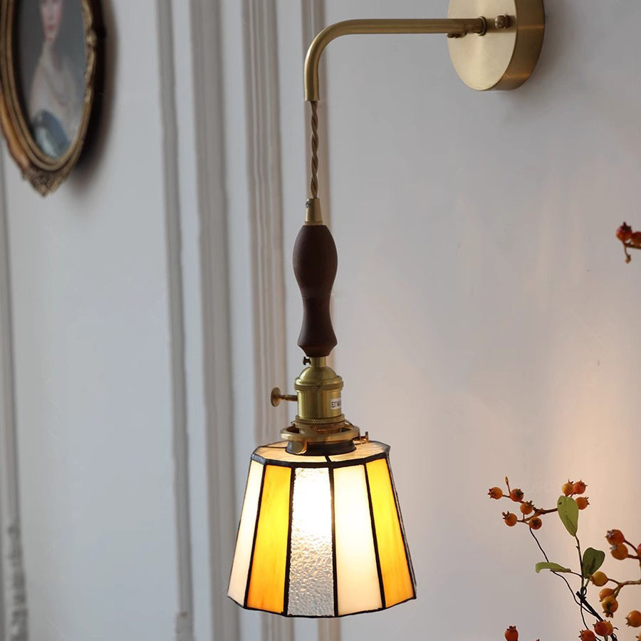 Round Trapezoidal Polygonal Brass Wall Lamp