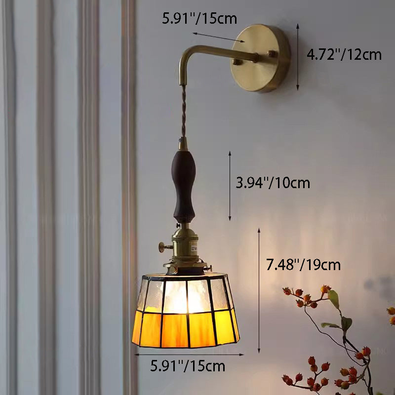 Round Trapezoidal Polygonal Brass Wall Lamp