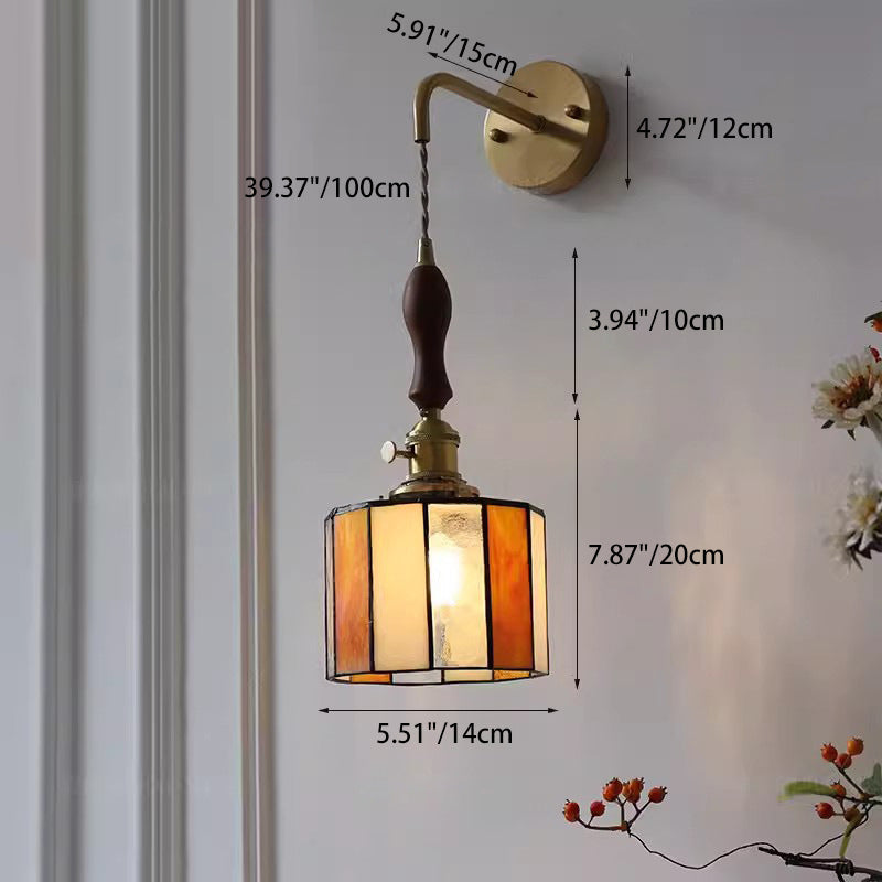Round Trapezoidal Polygonal Brass Wall Lamp