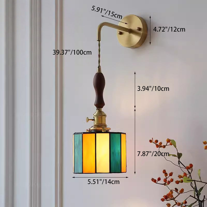 Round Trapezoidal Polygonal Brass Wall Lamp