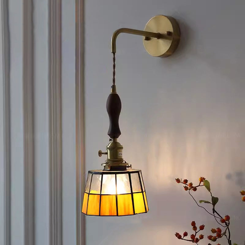 Round Trapezoidal Polygonal Brass Wall Lamp
