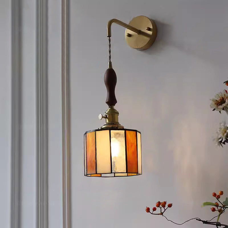 Round Trapezoidal Polygonal Brass Wall Lamp