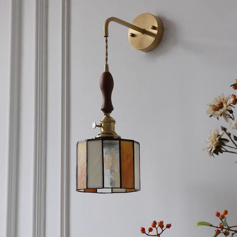 Round Trapezoidal Polygonal Brass Wall Lamp
