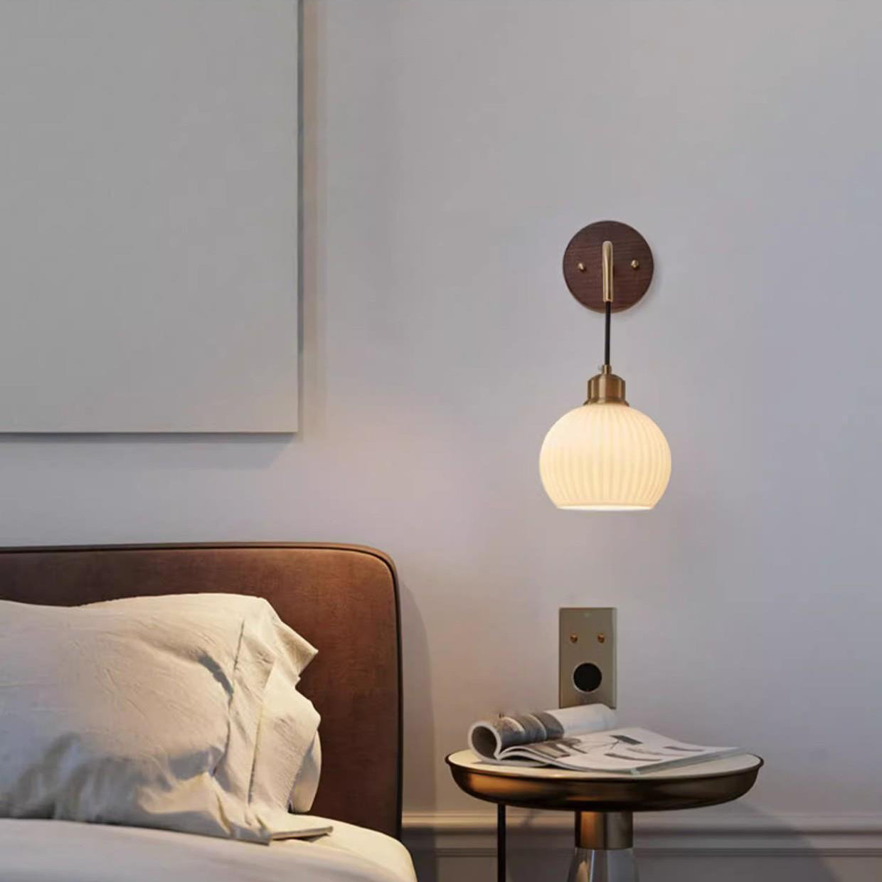 Orb Round Glass Solid Wall Lamp