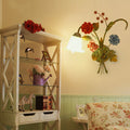 Faux Flower Iron Frame Wall Lamp