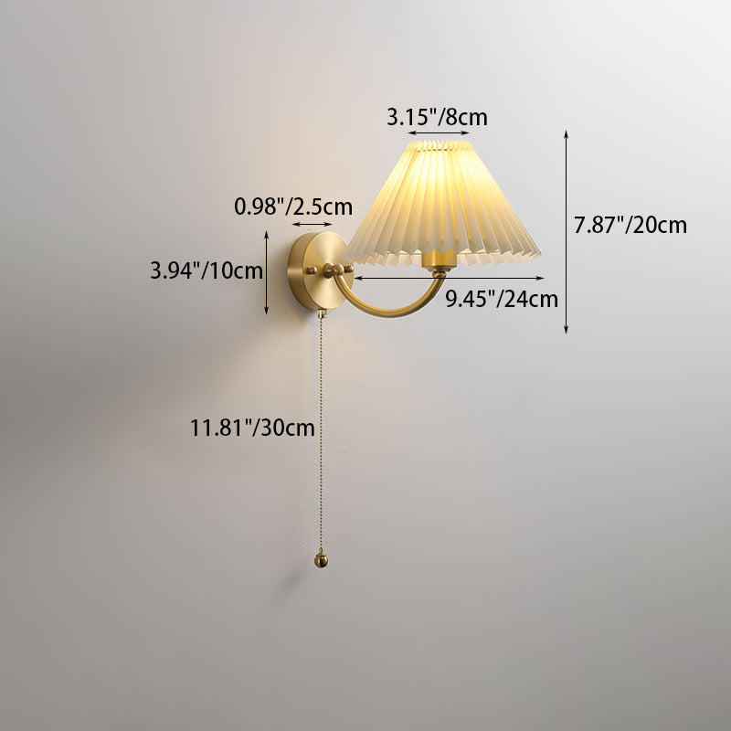 Round Cone Curved Rod Wall Lamp