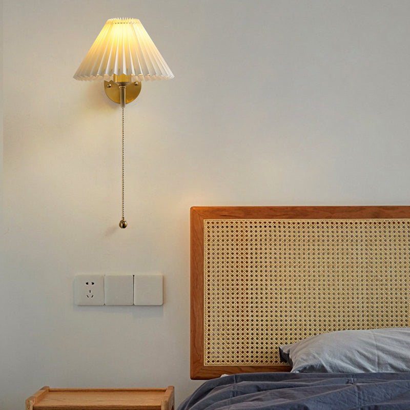 Round Cone Curved Rod Wall Lamp