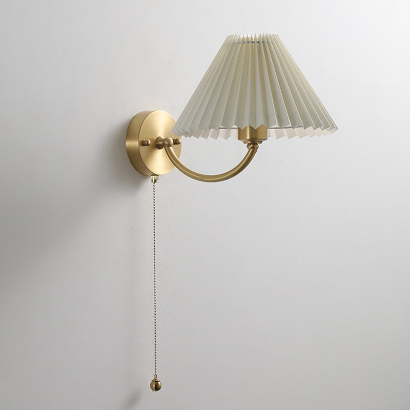 Round Cone Curved Rod Wall Lamp