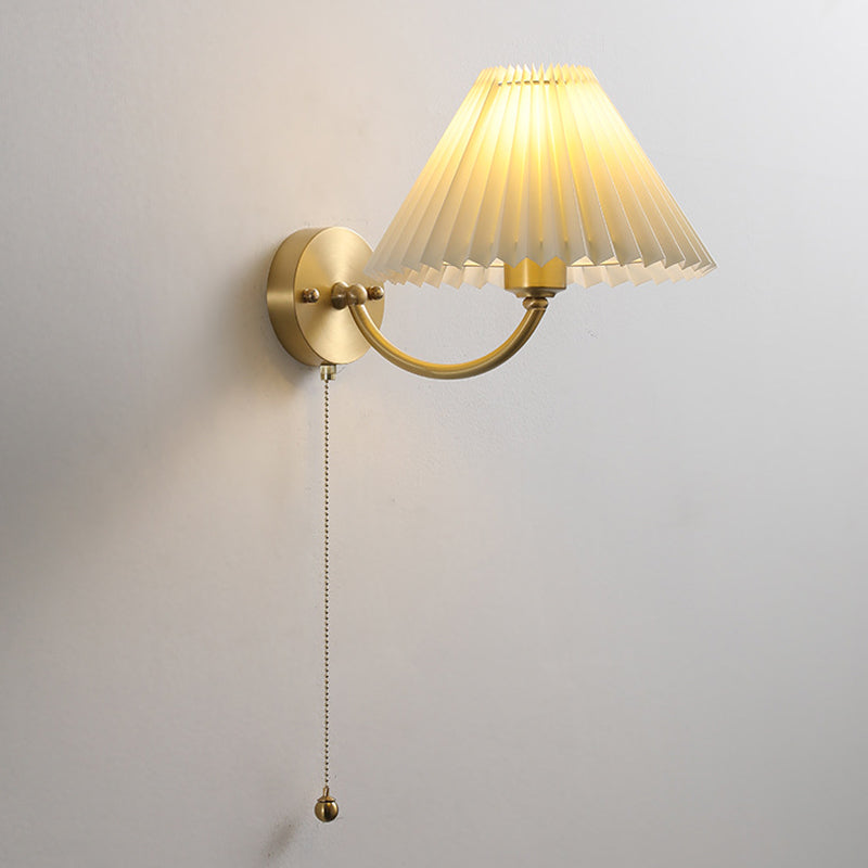 Round Cone Curved Rod Wall Lamp