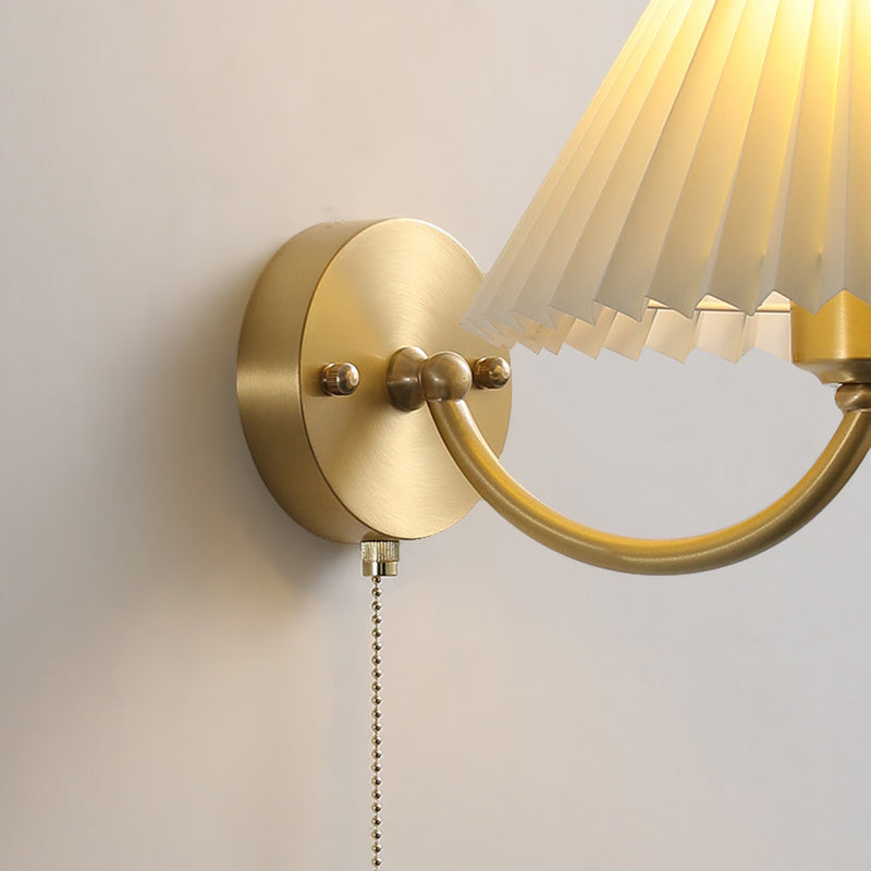 Round Cone Curved Rod Wall Lamp