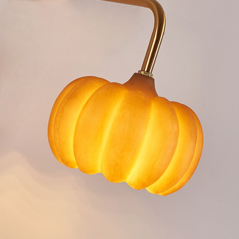 Pumpkin Solid Wood Resin Wall Lamp