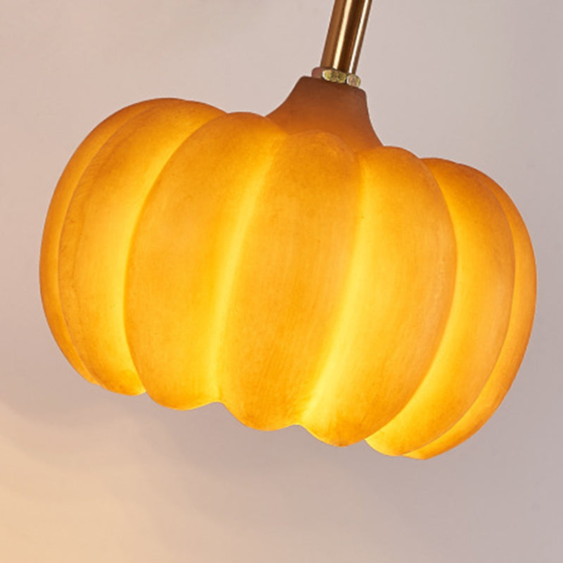 Pumpkin Solid Wood Resin Wall Lamp