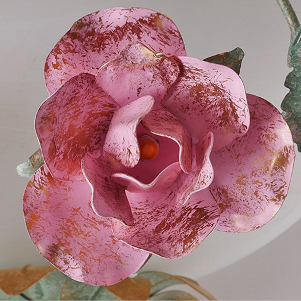 Floral Leaf Iron Glass 5-Light Wall Lamp