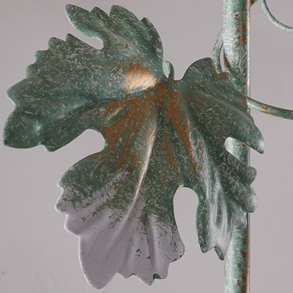 Floral Leaf Iron Glass 5-Light Wall Lamp