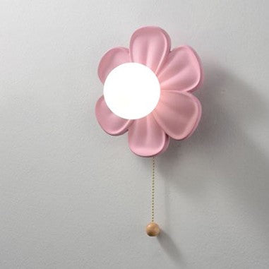 Floral Globe Iron Glass Wall Lamp
