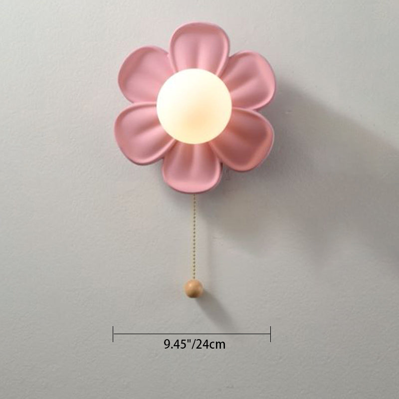 Floral Globe Iron Glass Wall Lamp