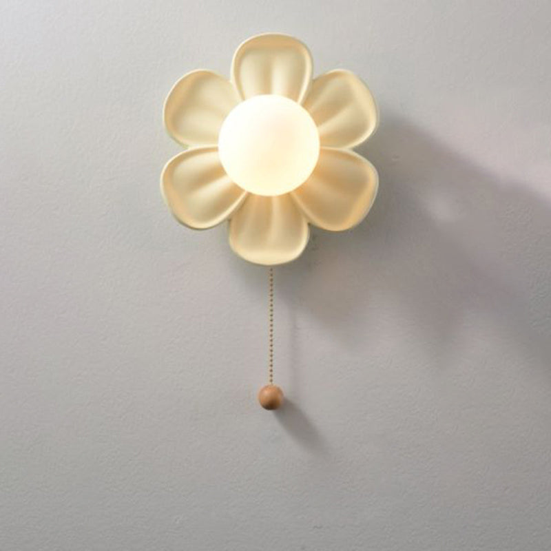 Floral Globe Iron Glass Wall Lamp