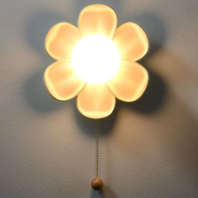 Floral Globe Iron Glass Wall Lamp