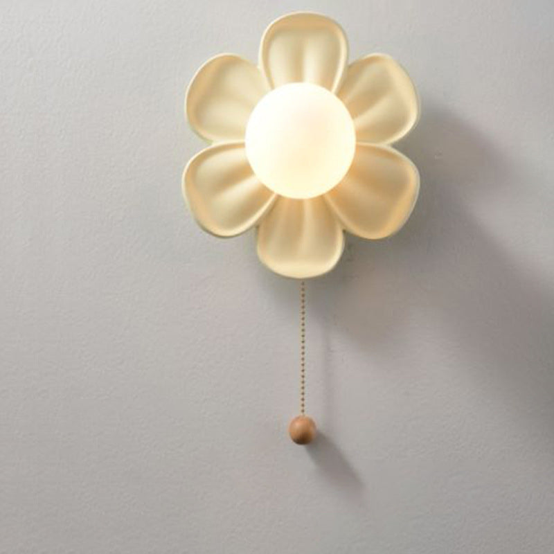 Floral Globe Iron Glass Wall Lamp