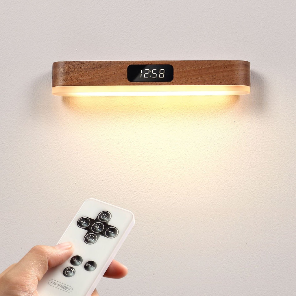 Rechargeable Rectangular Clock Solid Wall Lamp
