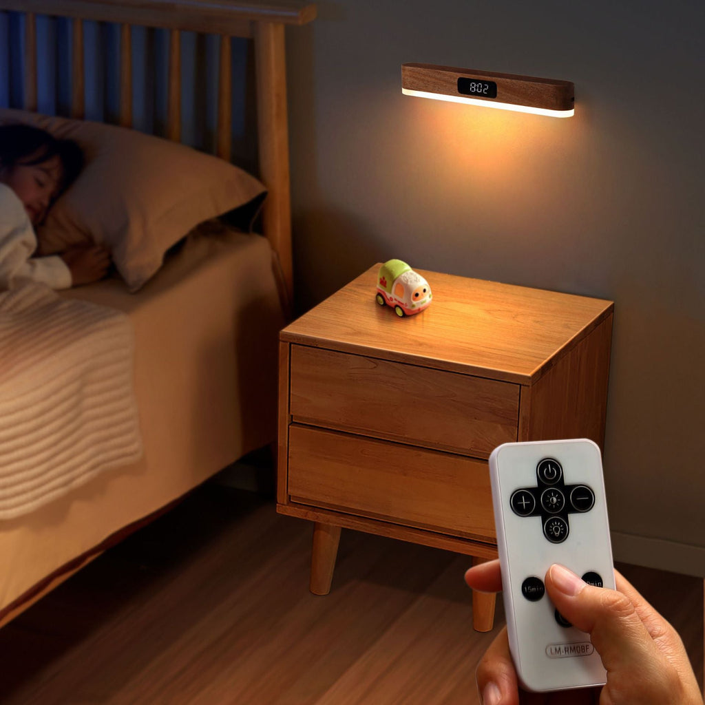 Rechargeable Rectangular Clock Solid Wall Lamp