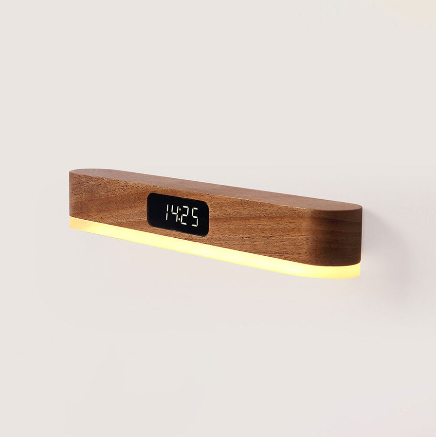 Rechargeable Rectangular Clock Solid Wall Lamp